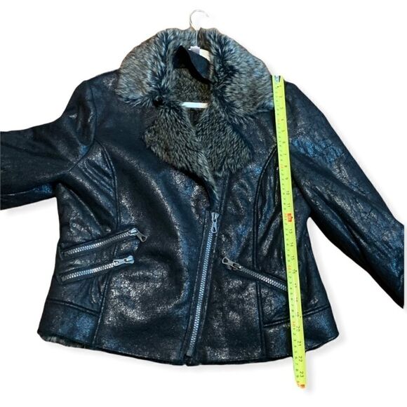 bernardo Collection Faux Fur Vegan Leather Moto Jacket - Picture 10 of 12
